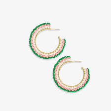 Eve Ombré Beaded Hoop Earrings