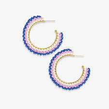 Eve Ombré Beaded Hoop Earrings
