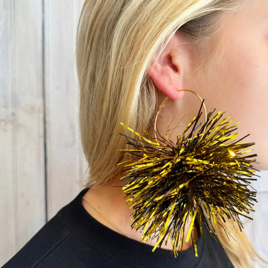 Pom Pom Hoop Earrings