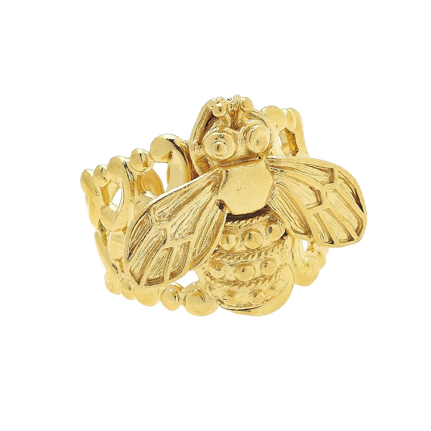Handcast Gold Bee Ring