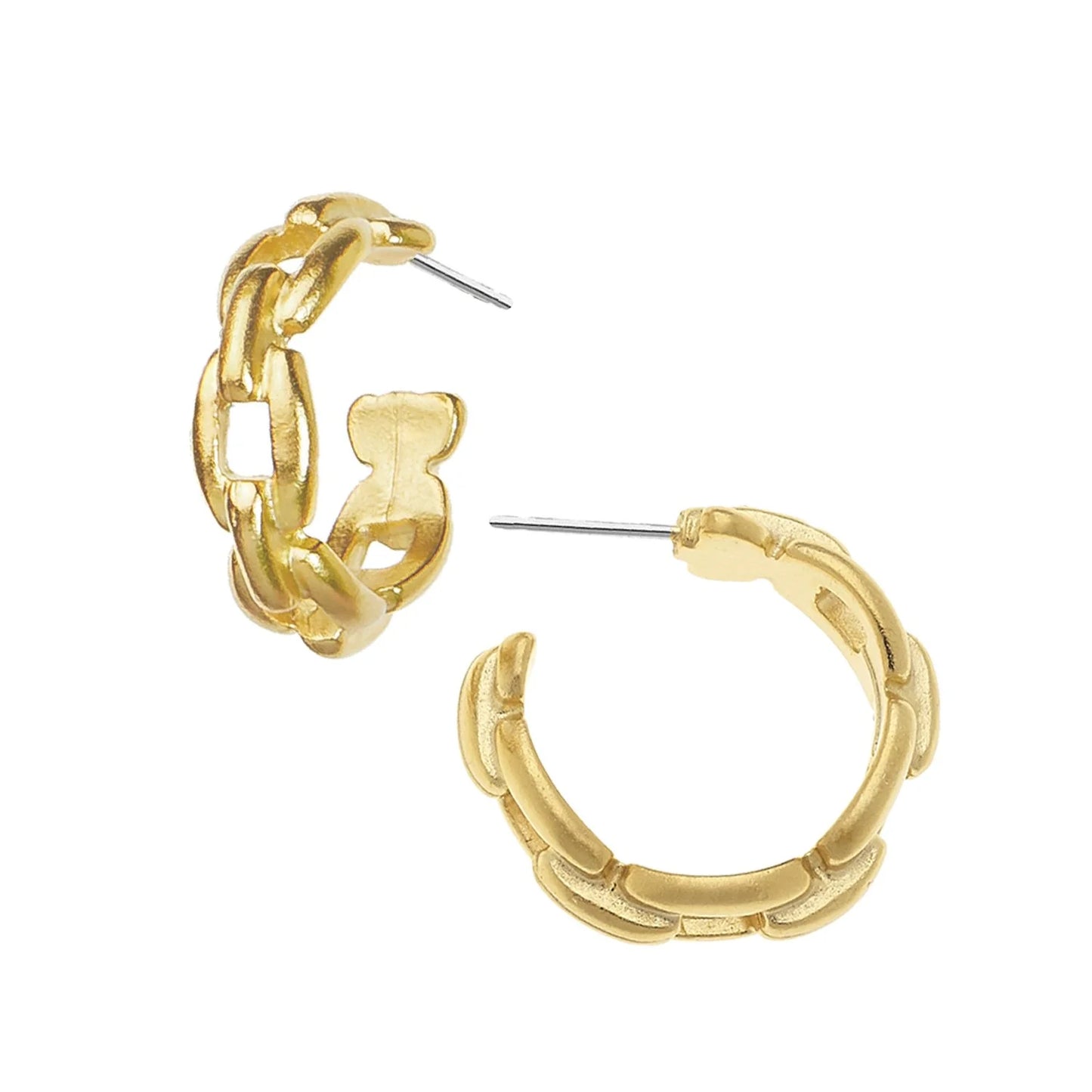 Small Gold Chain Hoop Earring