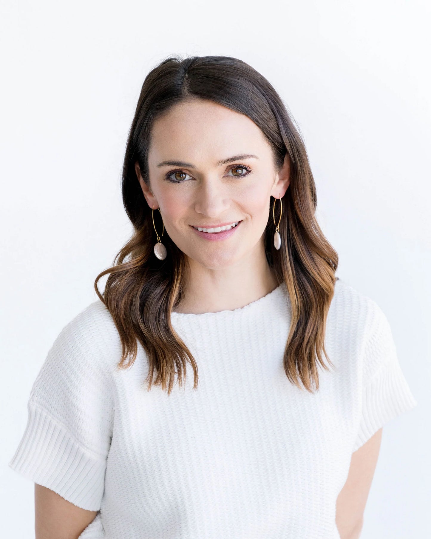 Coin Pearl Threader Earring