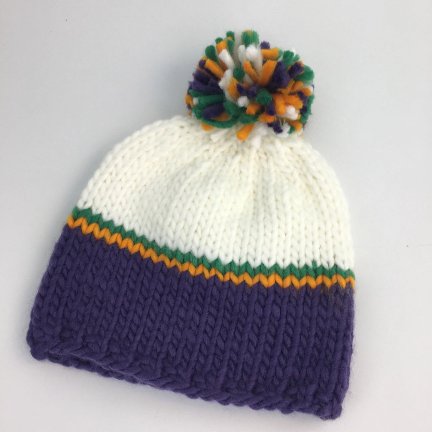 Mardi Gras Crotchet Beanie