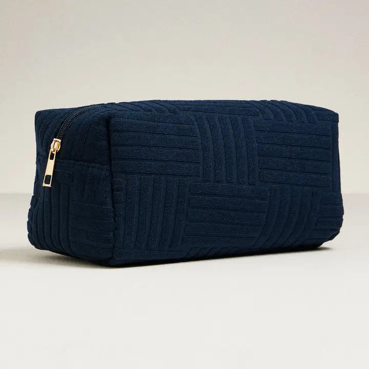 Grid Pattern Cosmetic Pouch Bag