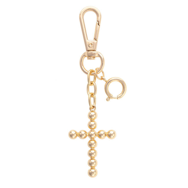 Gold Cross Bag Charm