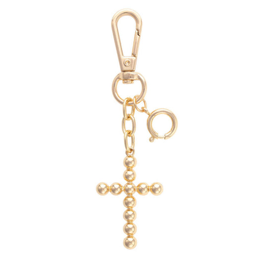 Gold Cross Bag Charm