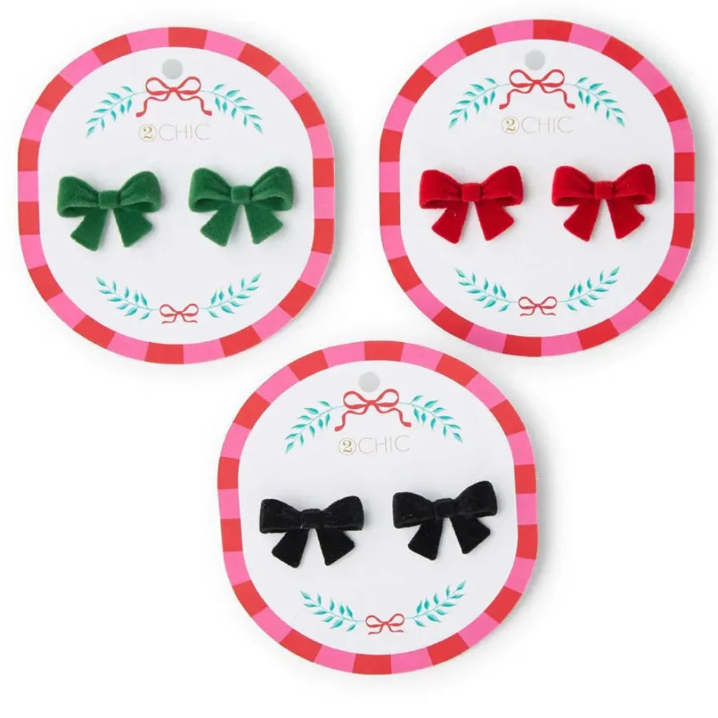 Velvet bow earrings