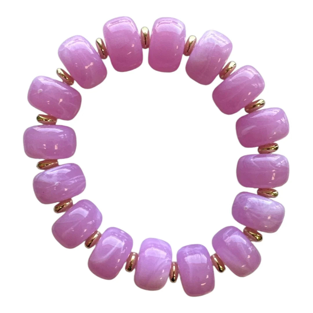Bauble bead with gold bead stretch  bracelet
