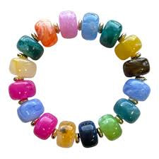 Bauble bead with gold bead stretch  bracelet