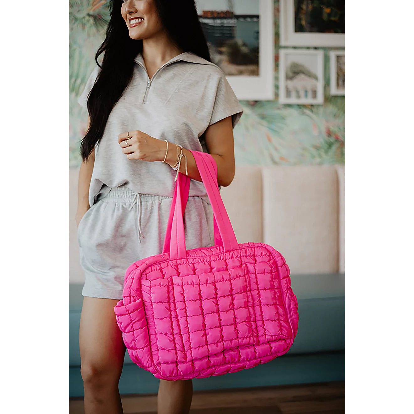 Quilted Duffel Weekender Bag