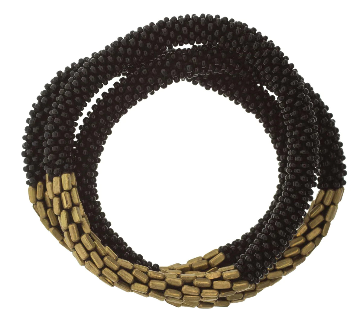 Statement Black & Gold Roll-On Bracelet