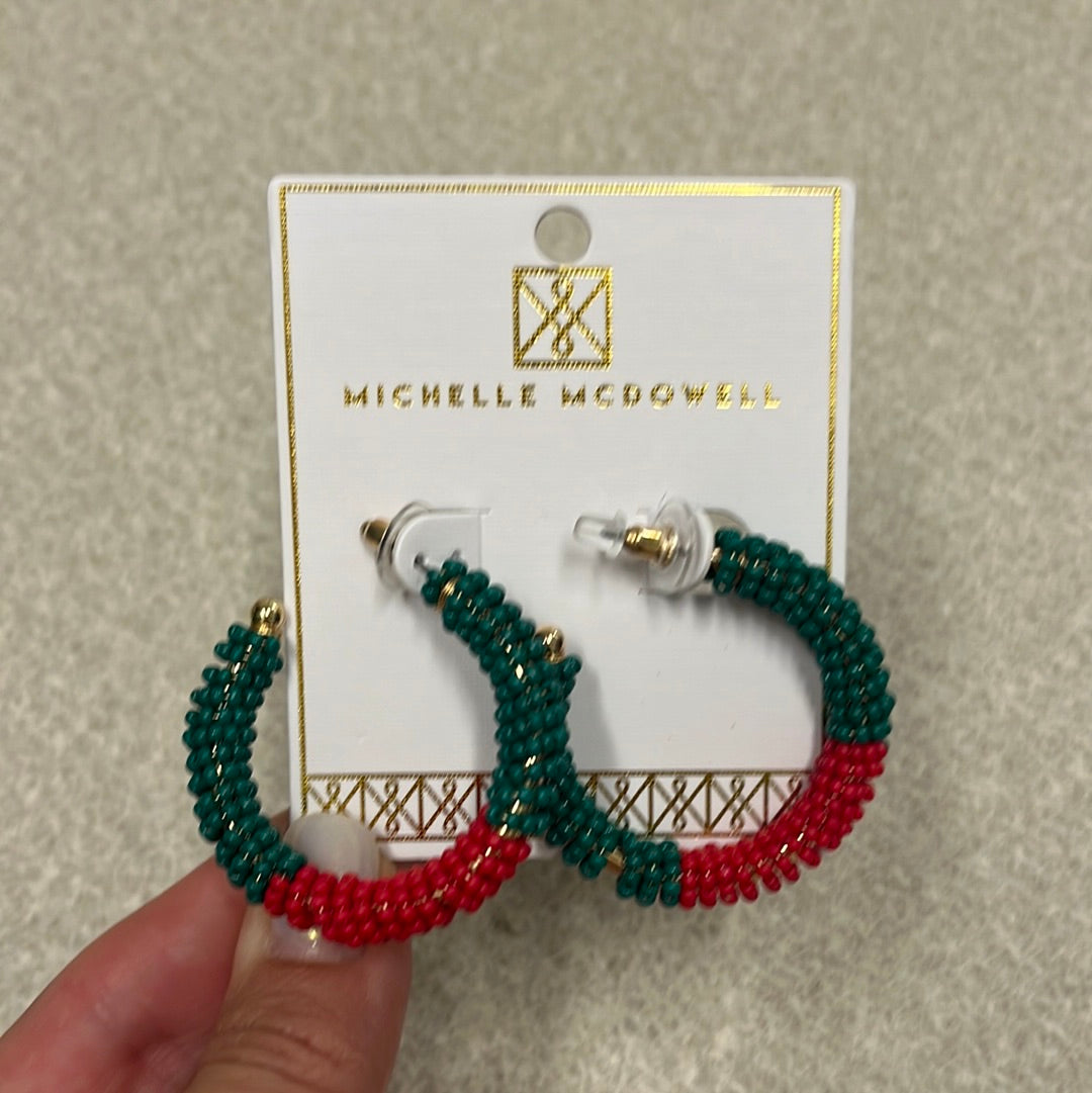 Staci Red and Green Earrings