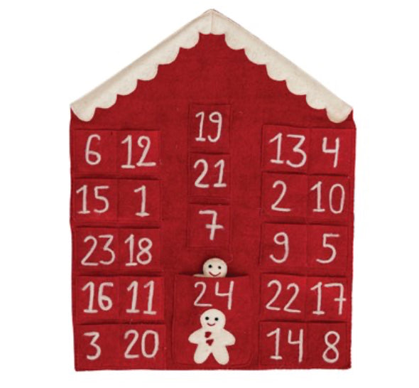 Advent Calendar Wall Hanging w/ Gingerbread Figure