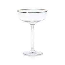 Martini Glass with Gold Rim