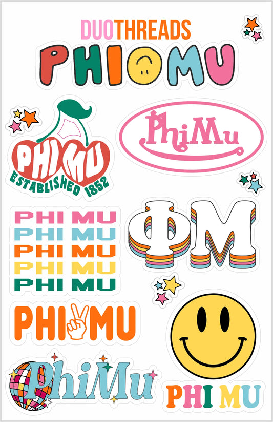 Sorority Rainbow Sticker Sheet