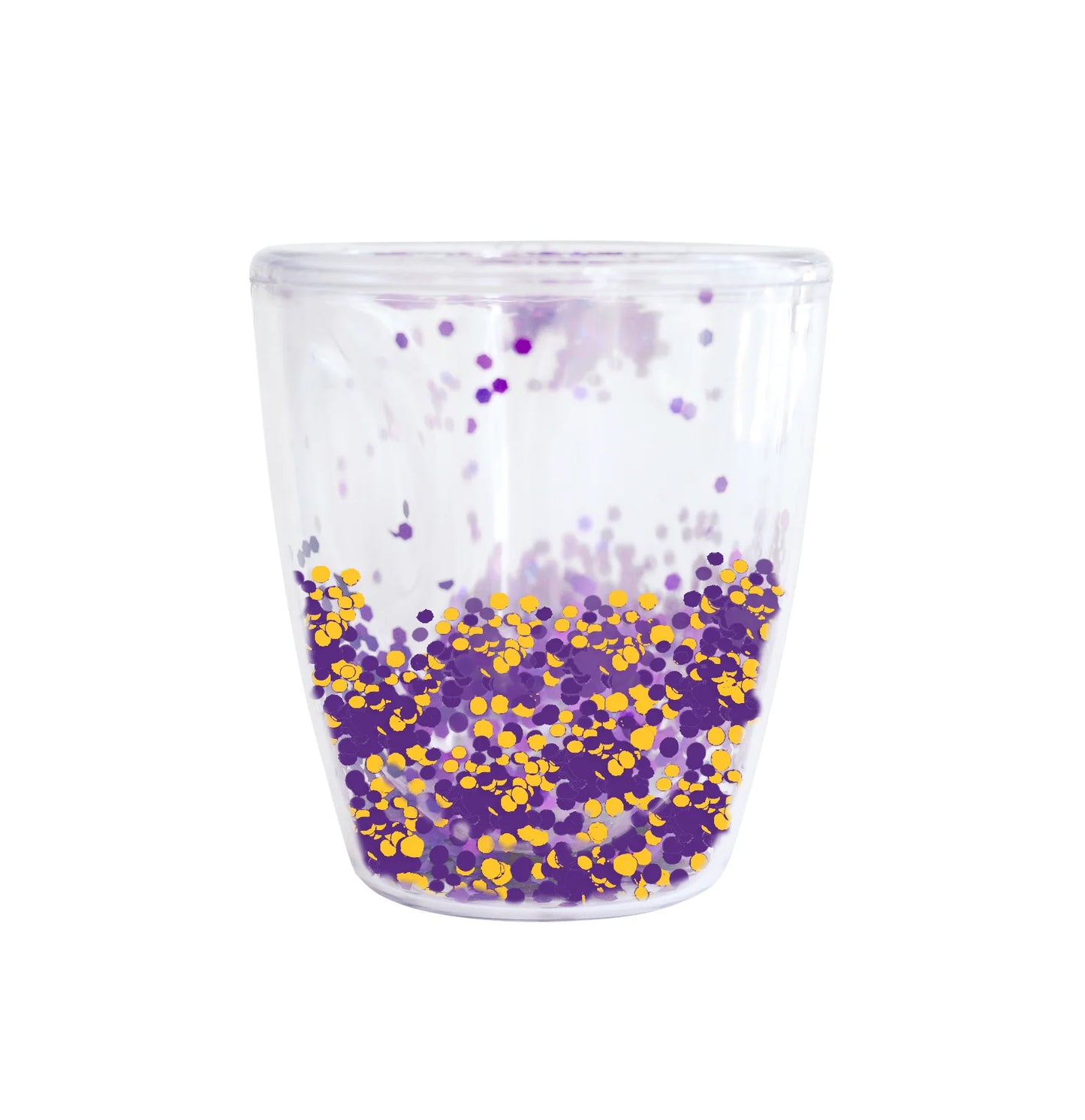 Glitter Wine Acrylic Tumbler Purple and Yellow