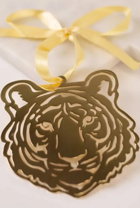 Tiger Face Ornament 4”