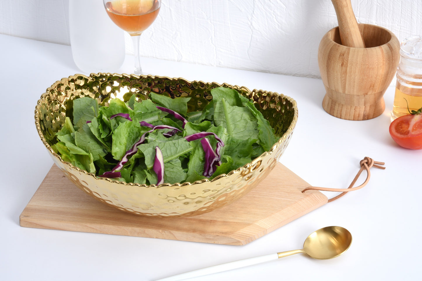 Large Oval Gold Bowl