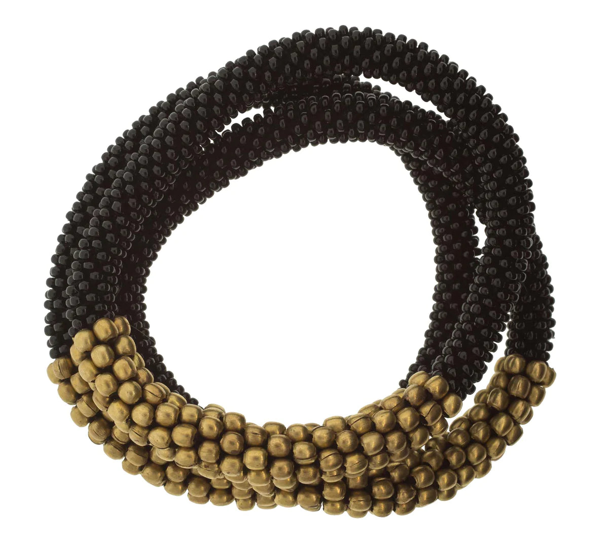 Statement Black & Gold Roll-On Bracelet