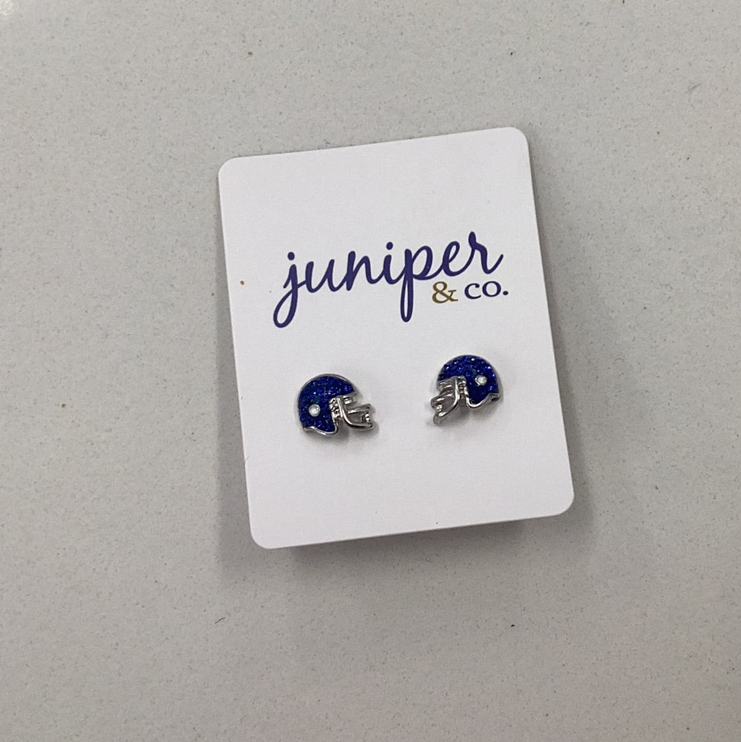 Blue football helmet studs