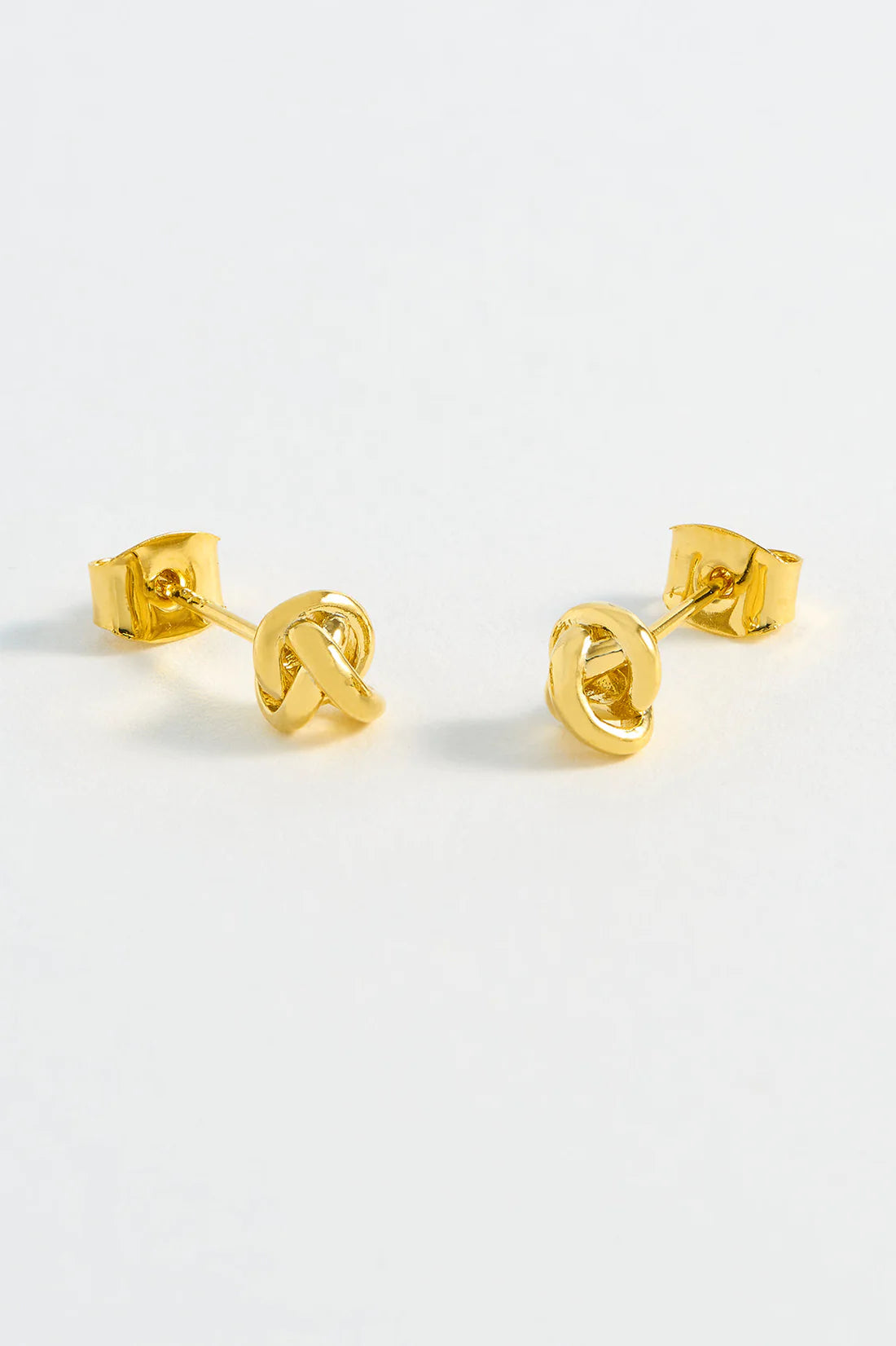 Knot Stud Earrings Gold Palted