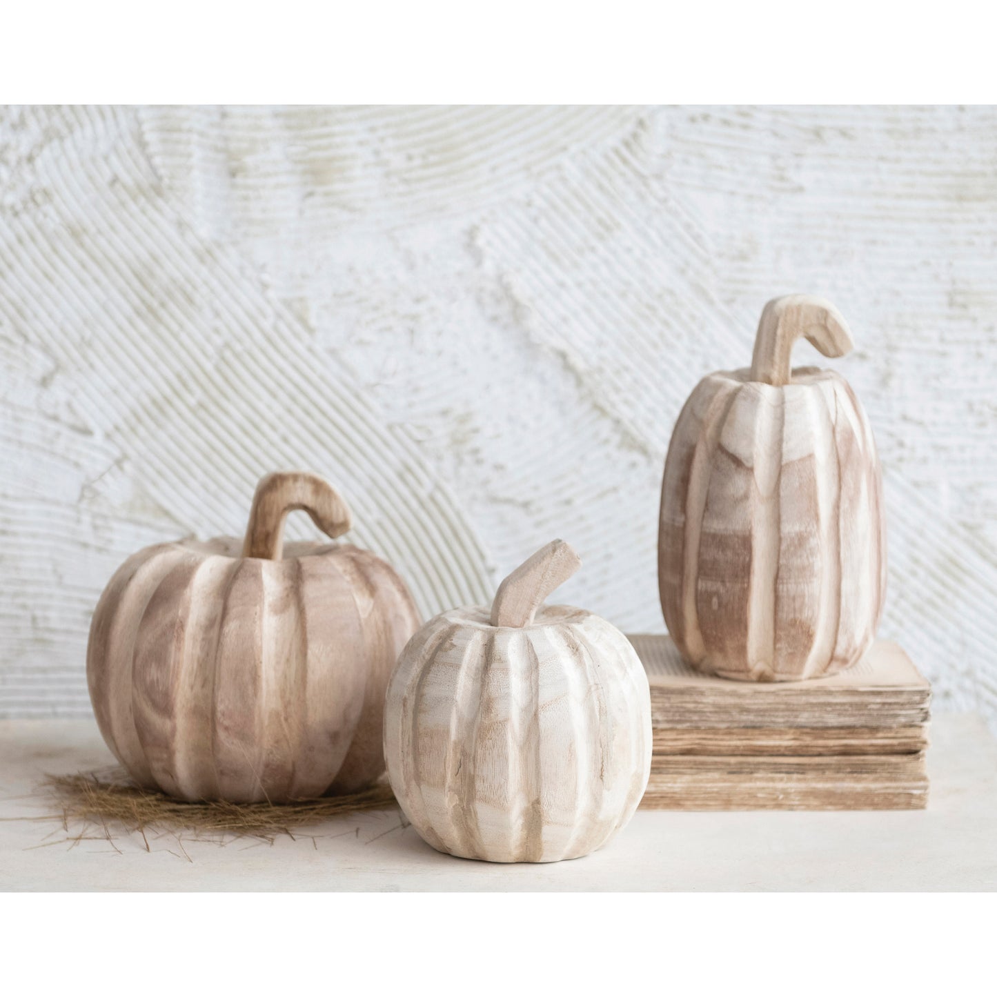Hand Carved Paulownia Wood Pumpkin