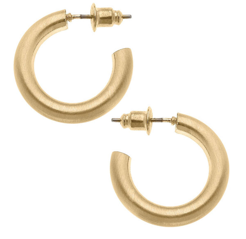 Celia Hoop Earring in Satin Gold