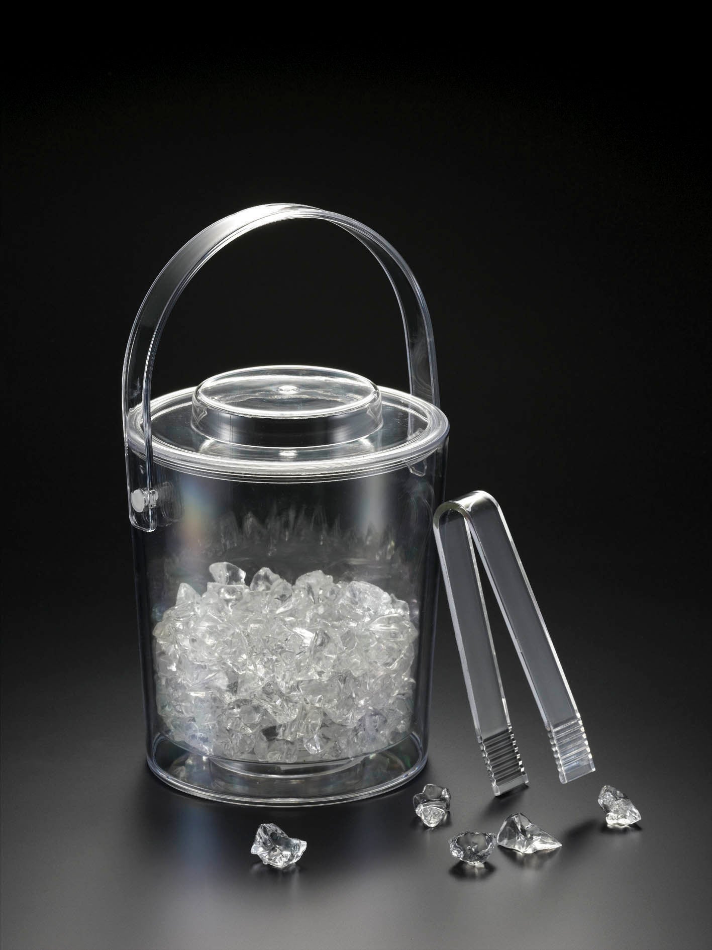 Acrylic Ice Bucket w/Tongs