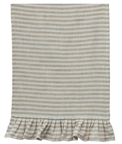 Stripe Tea Towel with Ruffle