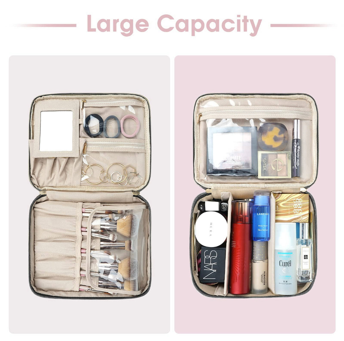 Double Layer Cosmetic Train Case