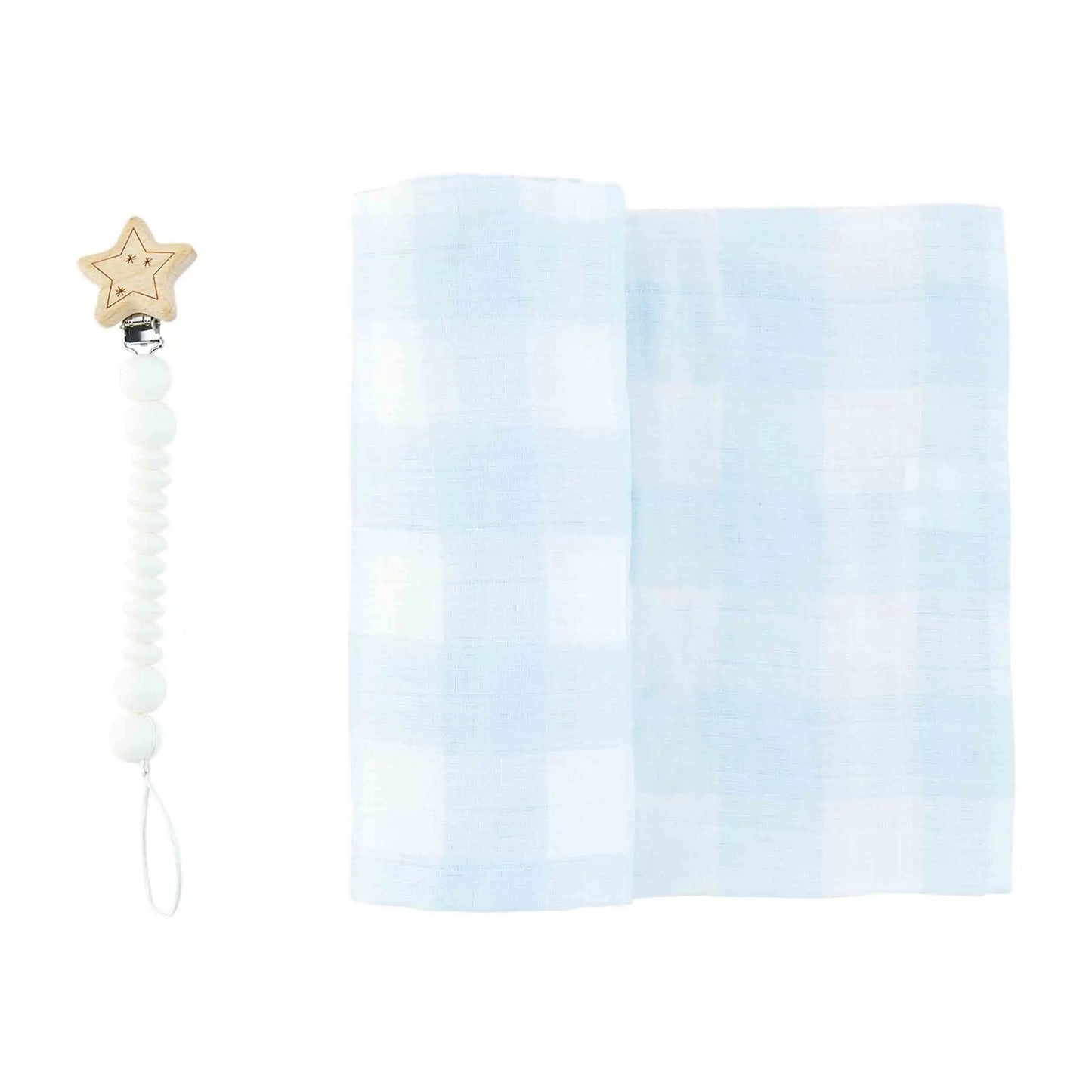 Swaddle and pacy clip gift set