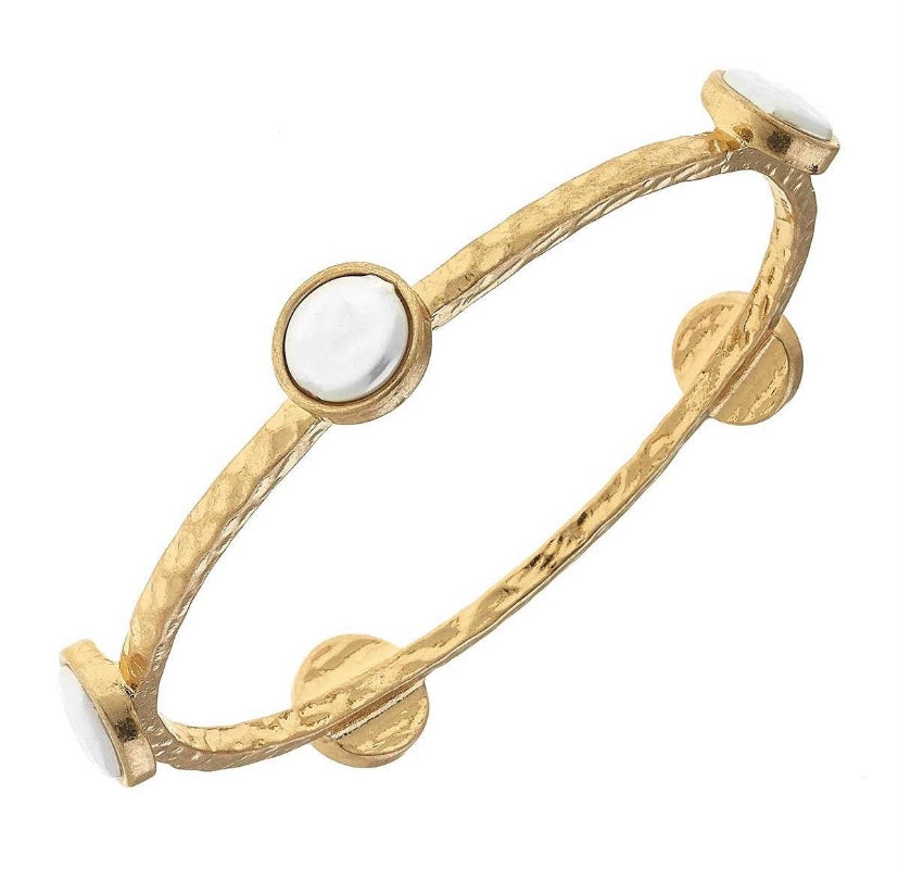 Claudia Coin Pearl Bangle