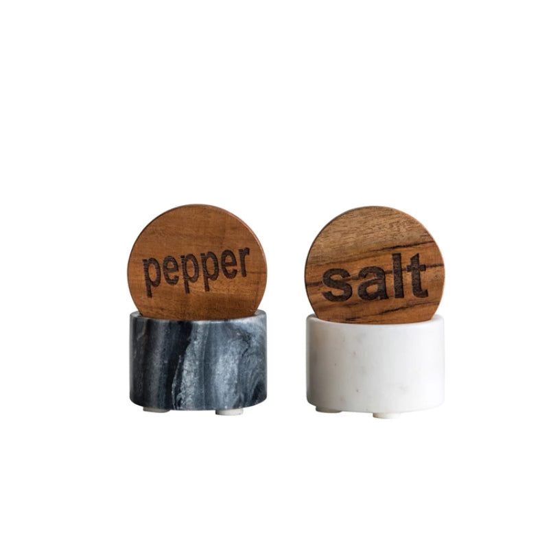 Round Marble Salt & Pepper