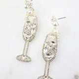 Embellished Metal Glass Earring