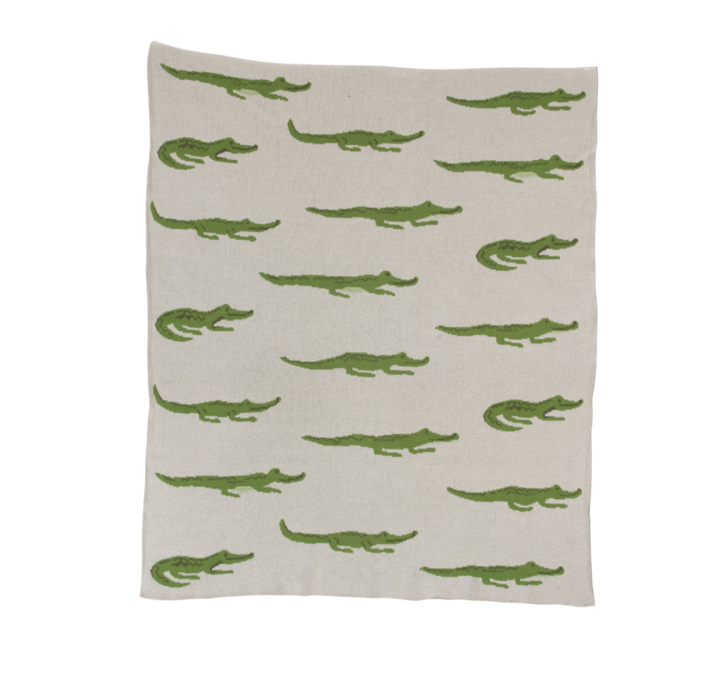 Alligator Cotton Baby Blanket