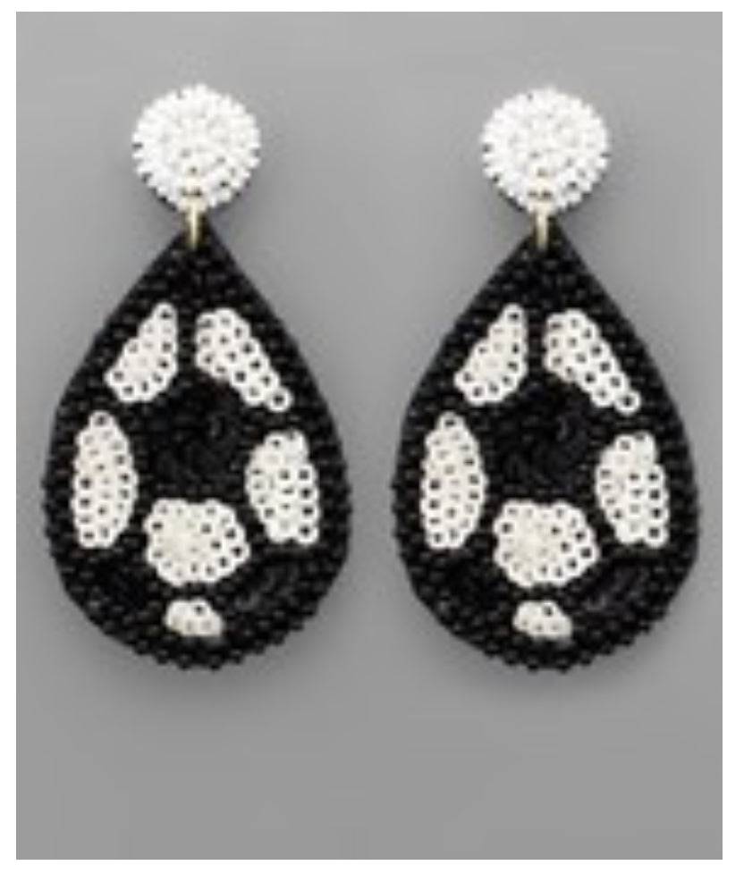 Soccer Sport Ball Teardrop Earrings