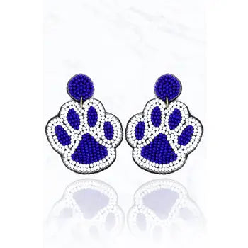 Paw shape seed beads earrings