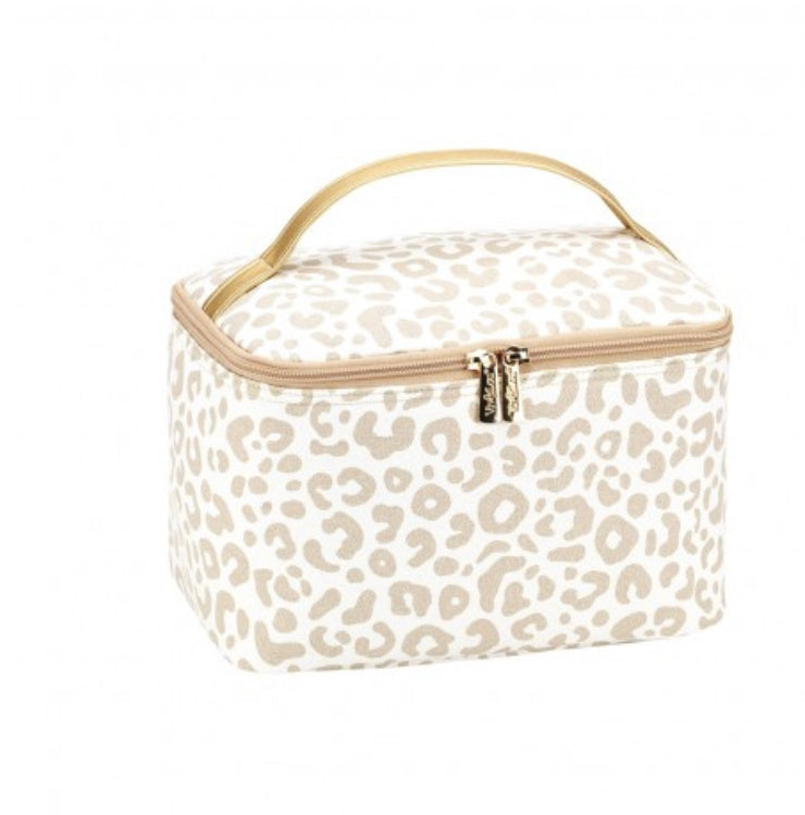 Natural Leopard Cosmetic Bag