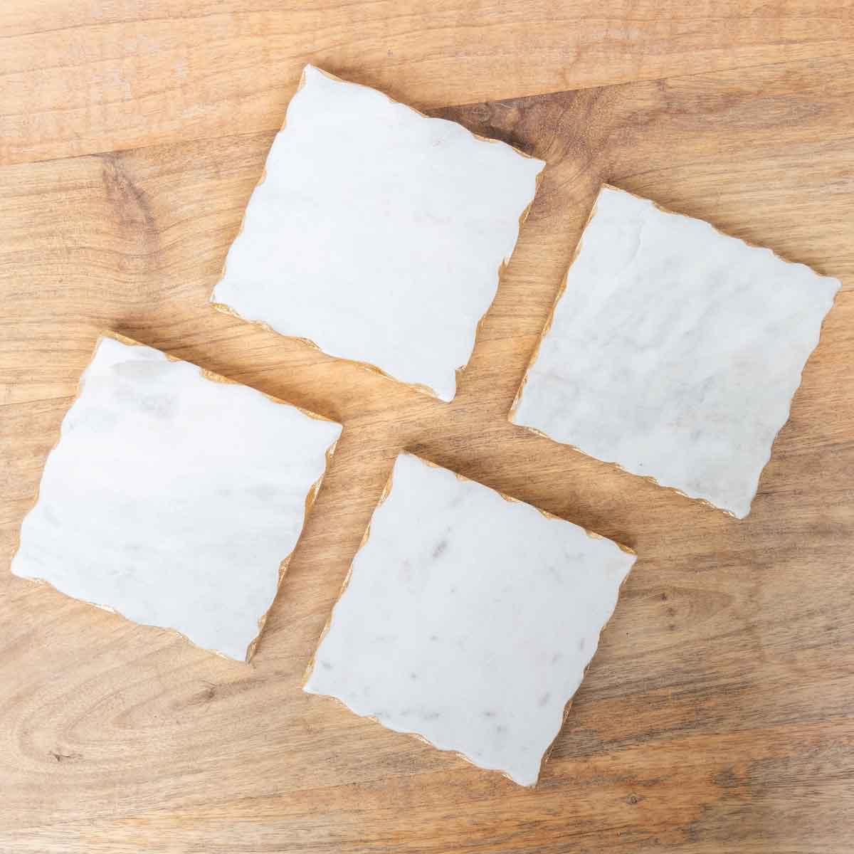 Square marble coasters