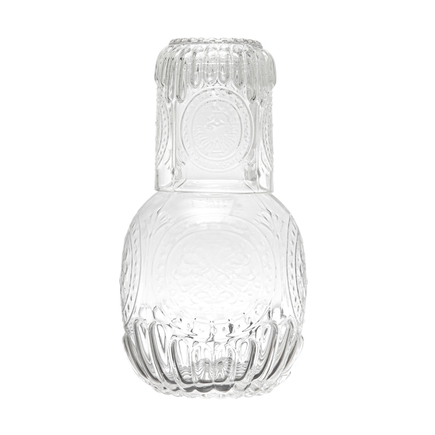 Glass Carafe w/ Embossed drinking glass