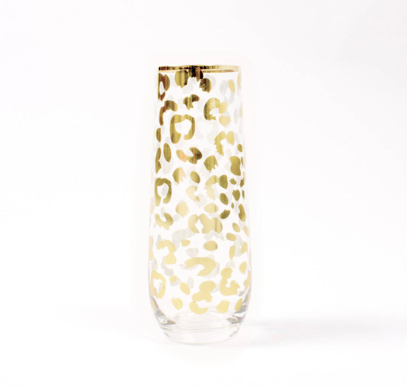 Gold Leopard Champagne Flute