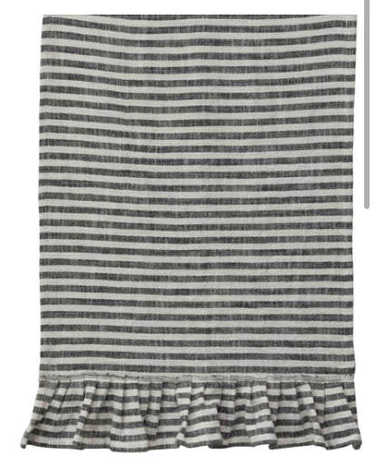 Stripe Tea Towel with Ruffle